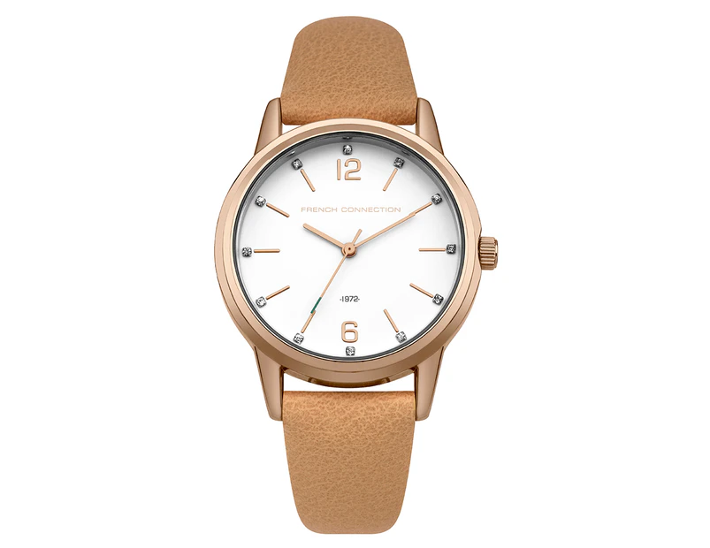 French Connection Women's 41.5mm SFC112P Synthetic Leather Watch - Nude