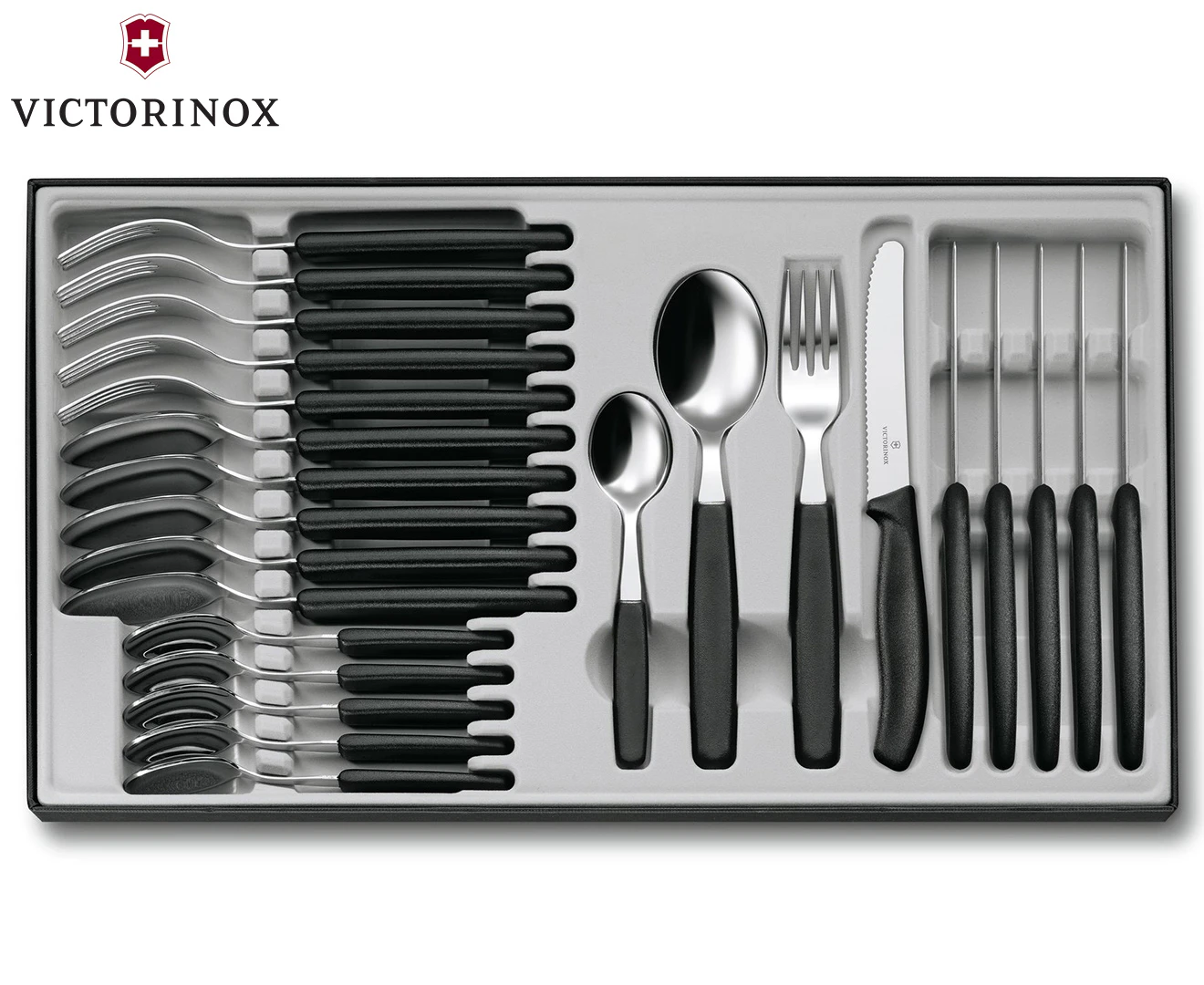 Victorinox 24-Piece Classic  Cutlery Table Set - Black