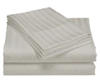 Royal Comfort 1200TC Damask Stripe King Bed Quilt Cover Set - Silver