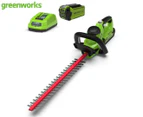 Greenworks 40V Cordless 61cm Hedge Trimmer 2Ah Kit w/ Fast Charger