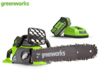 Greenworks 40V Cordless and Brushless Chainsaw 4Ah Kit w/ Fast Charger