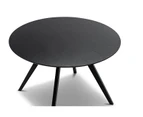 Milari 120cm Round Dining Table in All Black Oak Wood with Chic Modern Contemporary Design