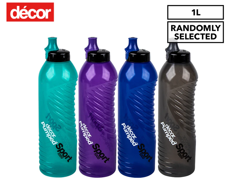 Décor 1L Pumped Slider Sport Bottle - Randomly Selected