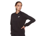 Nike Sportswear Women's Essential Fleece Crew Sweatshirt - Black/White