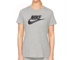 Nike Sportswear Women's Essential Icon Futura Tee / T-Shirt / Tshirt - Grey