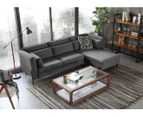 Darin 3 Seater Sofa with Chaise - Grey Velvet