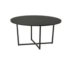 Orva Black Round Coffee Table with Metal Legs - China Ash Veneer - Black