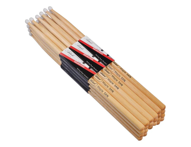 Artist DSM5AN Maple Drumsticks with Nylon Tips 12 Pairs