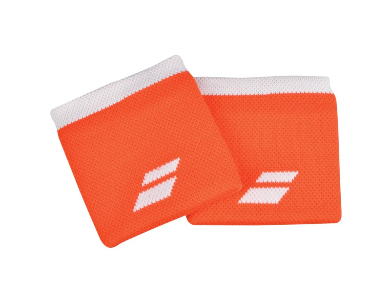 Babolat Logo Wristband 2 Pack Apparel -  Orange/White