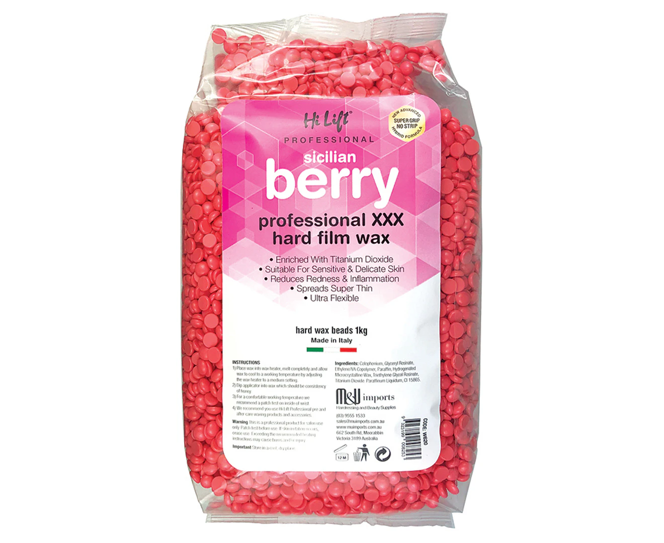 Hi Lift Sicilian Berry Hot Wax Beads 1kg