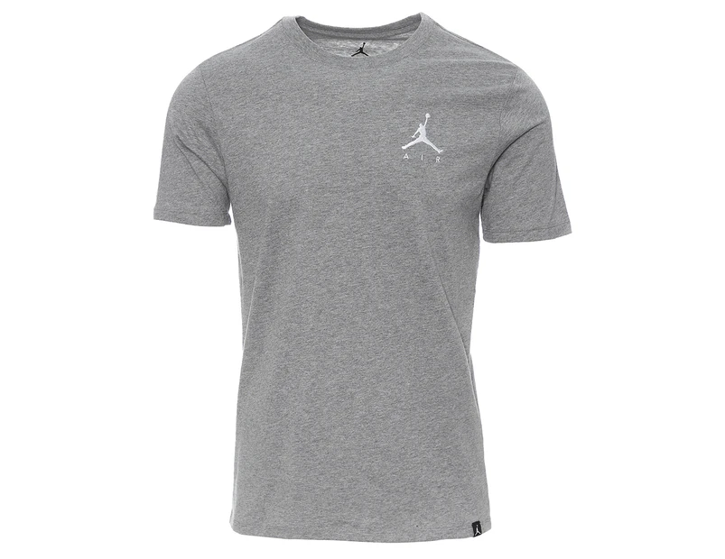 Nike Men's Jordan Jumpman Embroidered Tee / T-Shirt / Tshirt - Carbon Heather/White