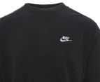 Nike Sportswear Men's Club Crew Fleece Sweatshirt - Black/White