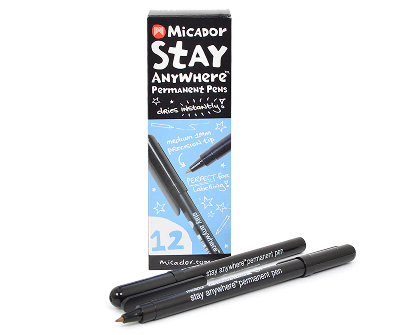 Micador 12-Pack Stay Anywhere Permanent Pens