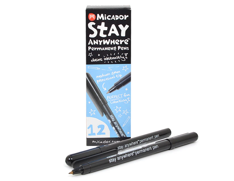 Micador 12-Pack Stay Anywhere Permanent Pens