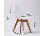 2 Pcs Padded Seat Dining Chair White