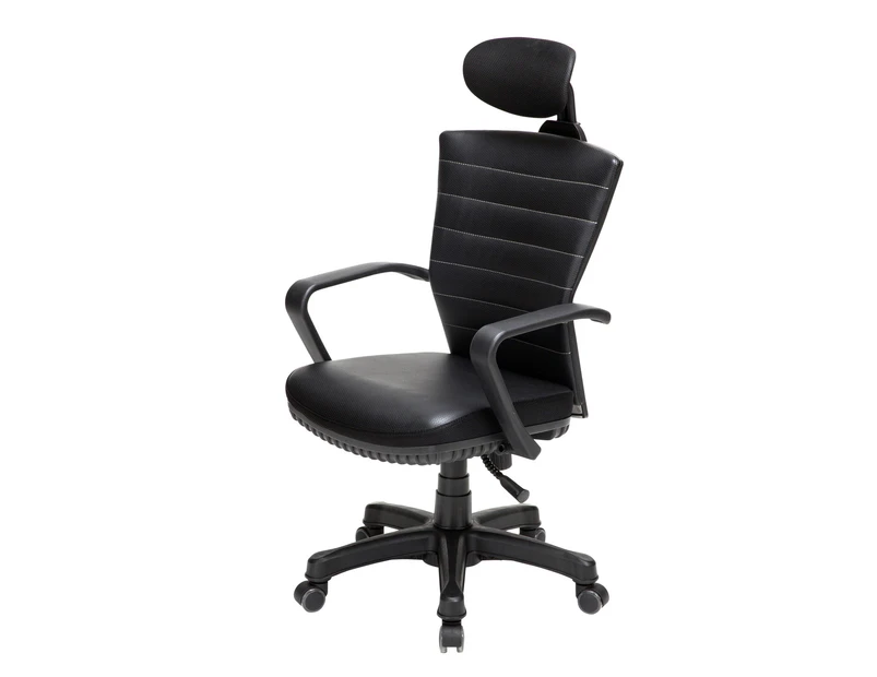 Korean Office Chair Ergonomic Cozy Computer Gaming - Black
