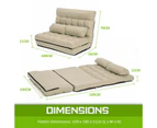 La Bella Double Seat Couch Bed 2 Seater Folding Sofa Chair Gemini Recliner Futon Leather - Beige