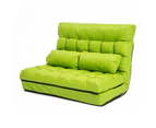 La Bella Double Seat Couch Bed 2 Seater Folding Sofa Chair Gemini Recliner Futon Leather - Green