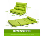 La Bella Double Seat Couch Bed 2 Seater Folding Sofa Chair Gemini Recliner Futon Leather - Green