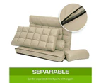 La Bella Double Seat Couch Bed 2 Seater Folding Sofa Chair Gemini Recliner Futon Leather - Beige