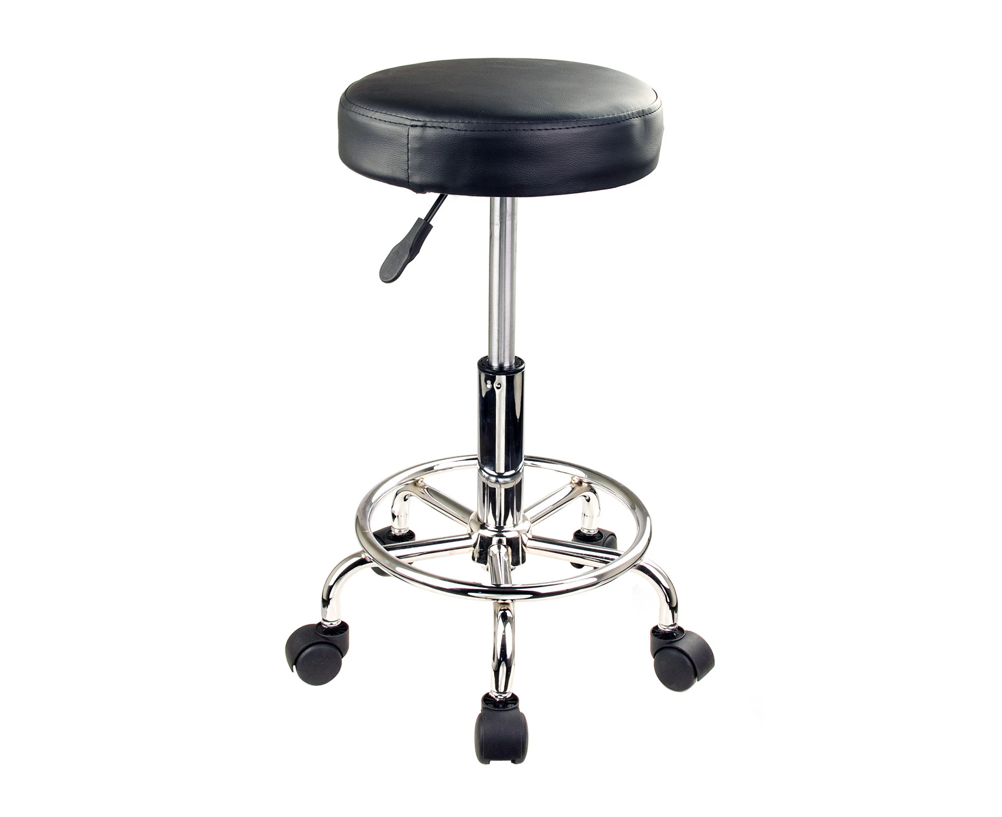 Forever Beauty Black Salon Barber Stool Swivel Round Type