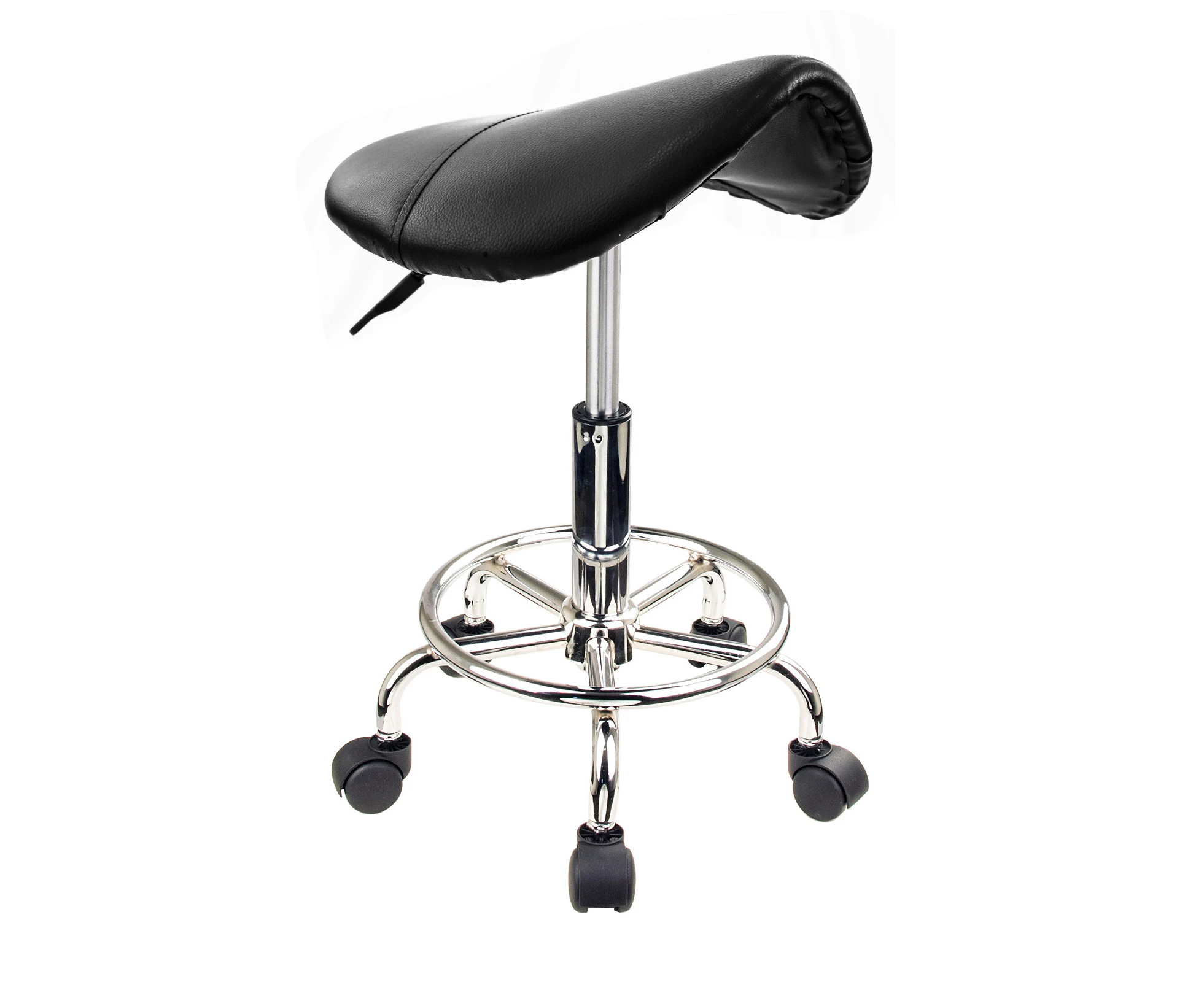 Forever Beauty Black Salon Barber Stool Swivel Saddle Type