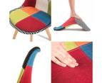 La Bella 4 Set Retro Dining Cafe Chair Padded Seat - Multi Colour