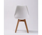 La Bella 2 Set Retro Dining Cafe Chair Padded Seat - White