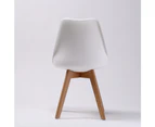 2 Pcs Padded Seat Dining Chair White