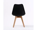 La Bella 4 Set Retro Dining Cafe Chair Padded Seat - Black