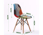 La Bella 2 Set Retro Dining Cafe Chair DSW Fabric - Multi Colour