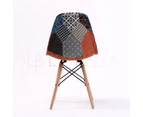 La Bella 2 Set Retro Dining Cafe Chair DSW Fabric - Multi Colour