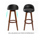 La Bella 4 Set Wooden Bar Stool 72cm Leila Leather Dining Chairs Kitchen - Black Brown