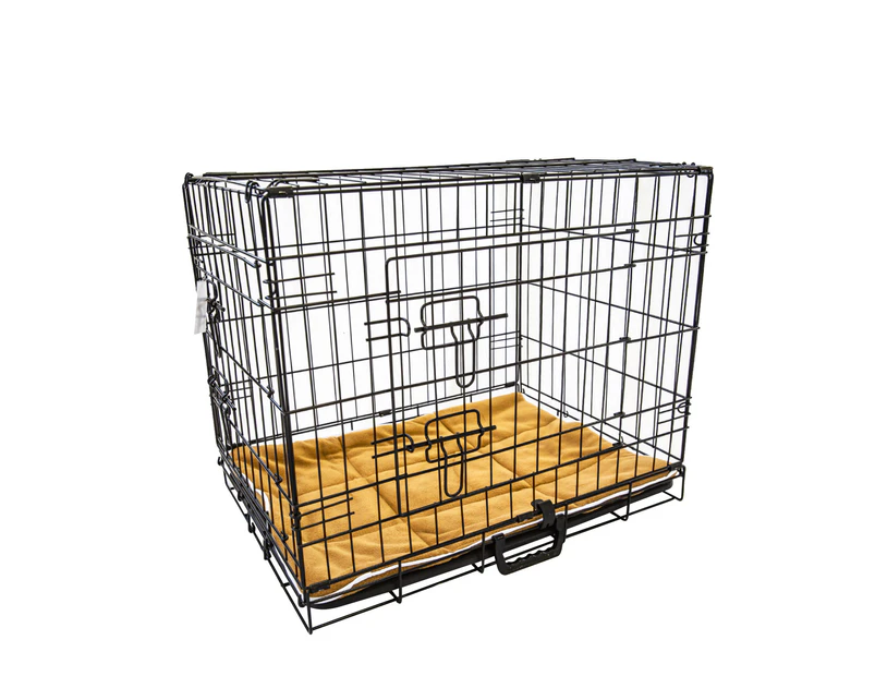 Paw Mate Wire Dog Cage Foldable Crate Kennel 36in withTray + Cushion Mat Combo