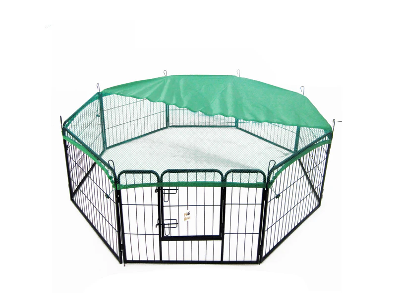 Paw Mate Pet Playpen Heavy Duty 32in 8 Panel Foldable Dog Cage + Cover