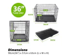 Paw Mate Wire Dog Cage Foldable Crate Kennel 36in withTray + Cushion Mat Combo