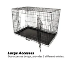 Paw Mate Wire Dog Cage Foldable Crate Kennel 48in with Tray + Cushion Mat Combo