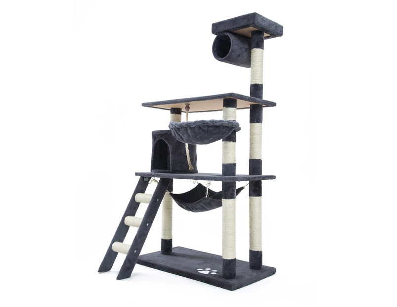 Paw Mate 140cm Grey Cat Tree Maple Multi Level Scratcher