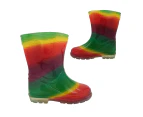 Aussie Gumboot Splash Kids Gumboots Pull On Cute Mid Length Rainbow Boot