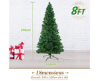 Fibre Optic LED Xmas Christmas Tree 8Ft 550 Branches + Bauble Balls