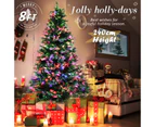 Fibre Optic LED Xmas Christmas Tree 8Ft 550 Branches + Bauble Balls