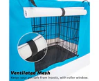 Paw Mate Wire Dog Cage Crate 42in with Tray + Cushion Mat + Blue Cover Combo