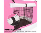 Paw Mate Wire Dog Cage Crate 36in with Tray + Cushion Mat + Pink Cover Combo