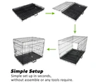 Paw Mate Wire Dog Cage Crate 42in with Tray + Cushion Mat + Blue Cover Combo