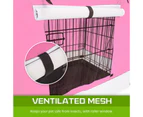 Paw Mate Wire Dog Cage Foldable Crate Kennel 36in with Tray + Pink Cover Combo
