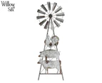Willow & Silk 38x106cm Farmyard Windmill Laser-Cut Metal Wall Art