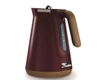 2pc Morphy Richards Aspect Electric 1.5L Cordless Kettle/4 Slice Toaster Maroon