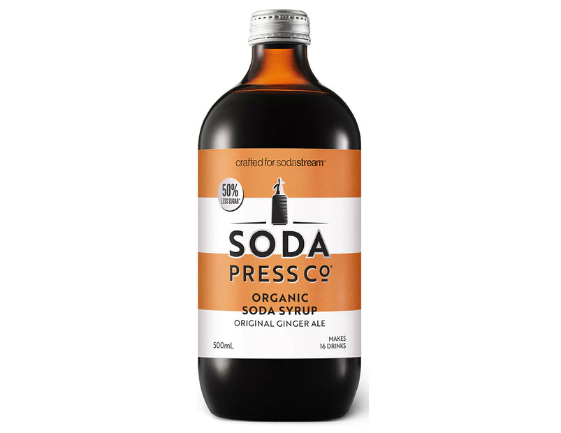 SodaStream 500ml Soda Press Organic Syrup/Mix 50% Less Sugar Ginger Ale