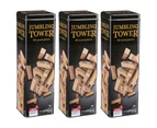 3x 48pc Cardinal Classic Wooden Jumbling Tower w/Tin Case Family/Kids Build Game