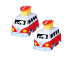 2x BB Junior 15cm Volkswagen Expression Changes/Press & Go Bus Toy Kids 9m+ Red